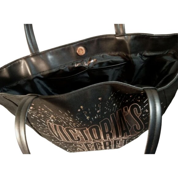 Victoria Secret Black Love Star Celestial Tote NEW W/ $58 Tags - Picture 3 of 6